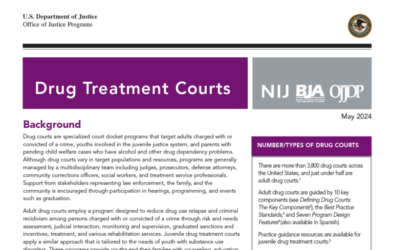 Office of Justice Programs Drug Treatment Courts Flyer